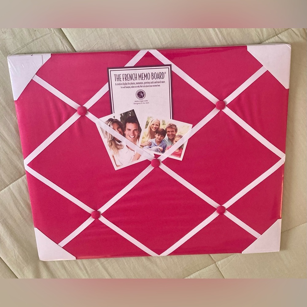 New in Pkg. French Memo Board Red / White Size 19” by 16”
